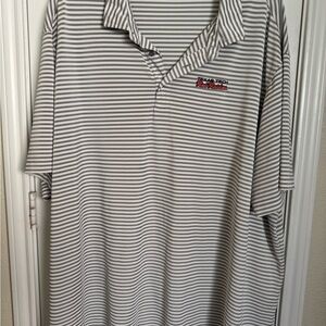 Cutter & Buck Gray and White Striped Texas Tech Polo